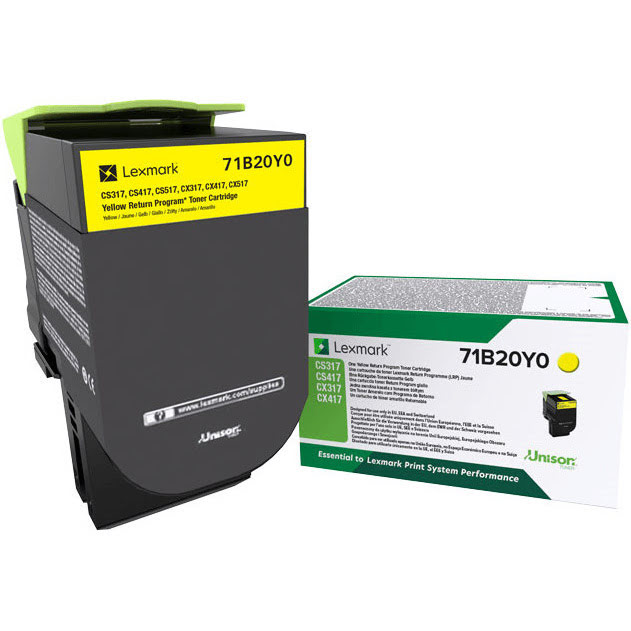 Toner Jaune 2300 Pages - 71B20Y0 pour imprimante Laser Lexmark - 0