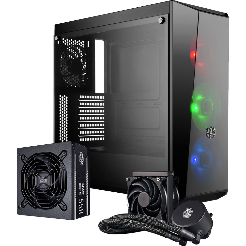 Cooler Master MasterBox Lite 5 RGB+Alim 550W+WC AIO 120mm Noir - Boîtier PC - 0