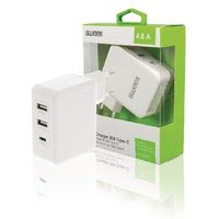 Cybertek Chargeur mural 3 ports - 2xUSB-A - USB-C - Blanc (CH-016WH) - Achat / Vente Chargeur sur Cybertek.fr - 0