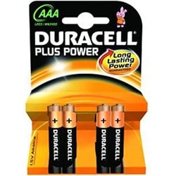 image produit Duracell  Lot de 4 Piles Alcaline 1,5V LR03 Cybertek