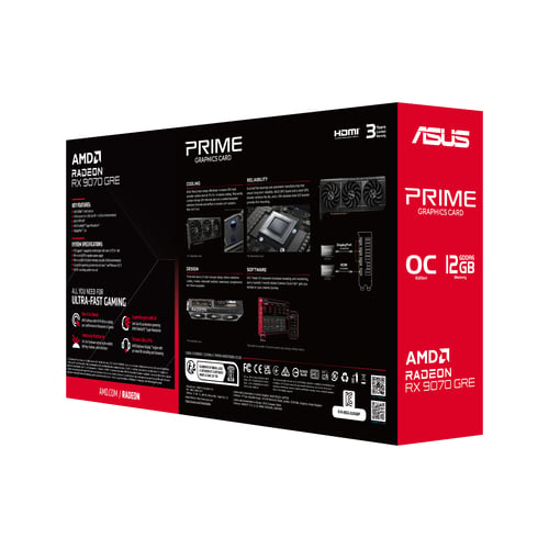 Asus Prime Radeon RX 9070 GRE OC Edition 12GB GDDR6 - Carte graphique - 12
