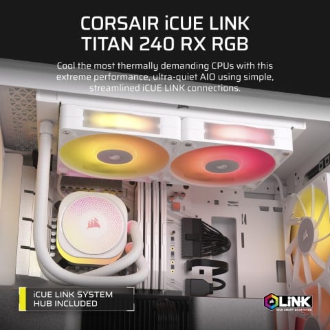 Corsair iCUE LINK TITAN - 240 RX RGB AIO/240mm - Blanc - Watercooling - 4