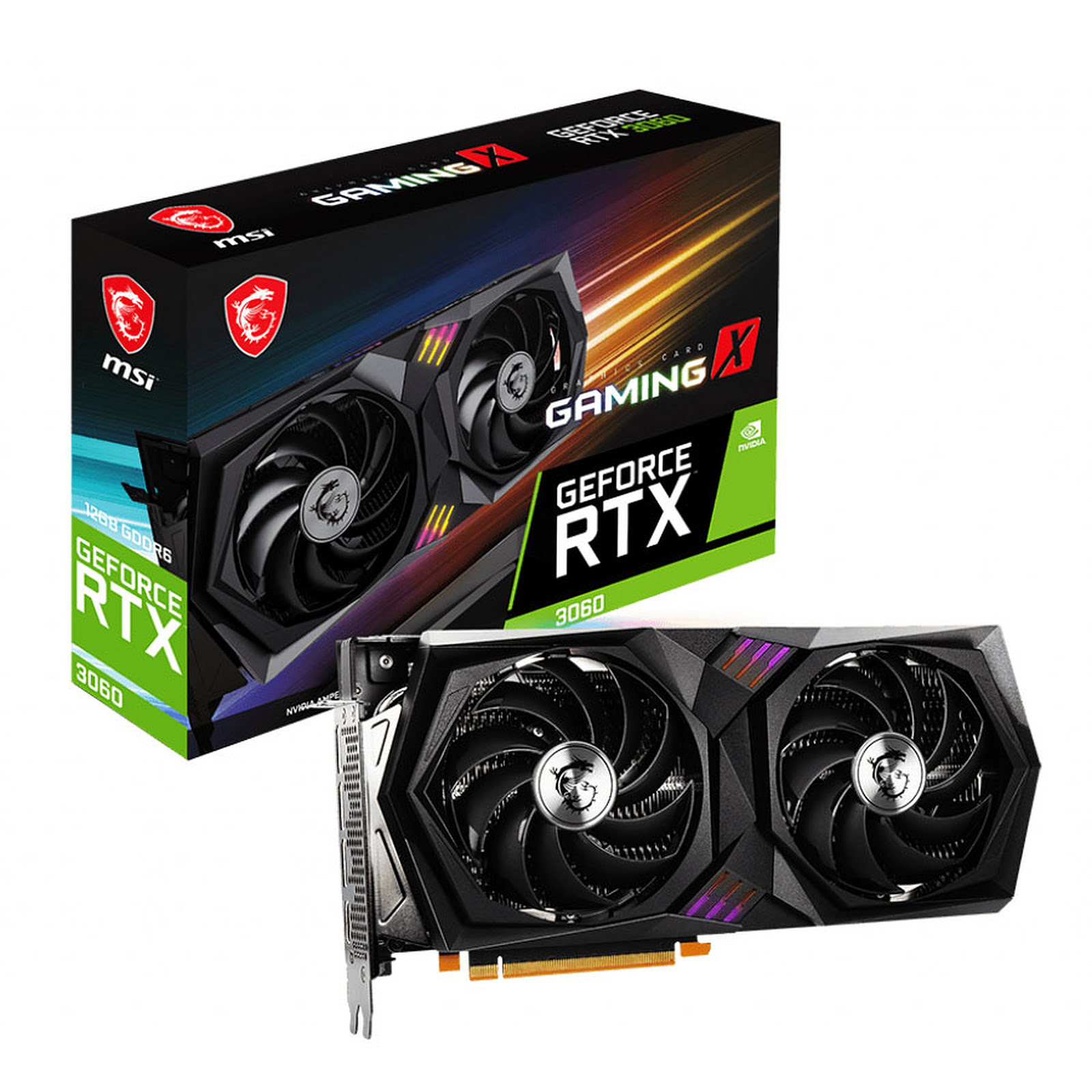 MSI RTX 3060 GAMING X 12G LHR  - Carte graphique MSI - Cybertek.fr - 0