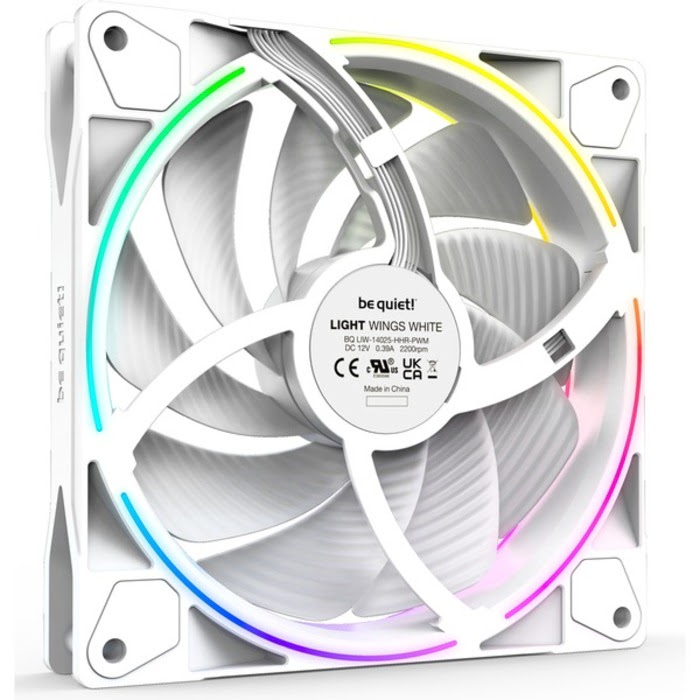 Ventilateur boîtier Be Quiet! Light Wings 140mm PWM ARGB Kit x3 Blanc - BL102