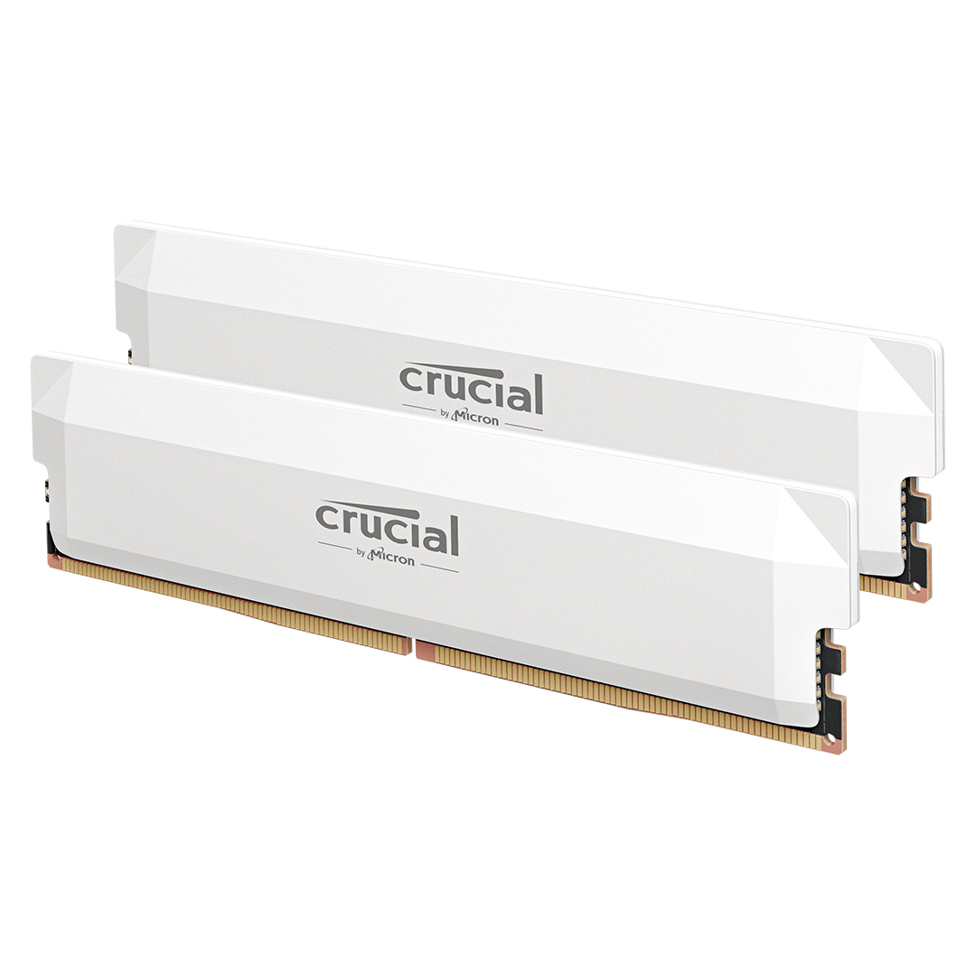 Crucial Pro Overclocking 64Go (2x32Go) DDR5 6000MHz CL40 Blanc - Mémoire PC Crucial sur Cybertek.fr - 1
