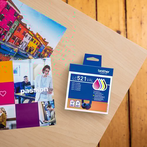 Cartouche d'encre LC521 - 4 couleurs pour imprimante Jet d'encre Brother - 2