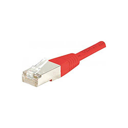 image produit  Cordon Cat 6, 4P Moule 2.00 m F/UTP Rouge Cybertek