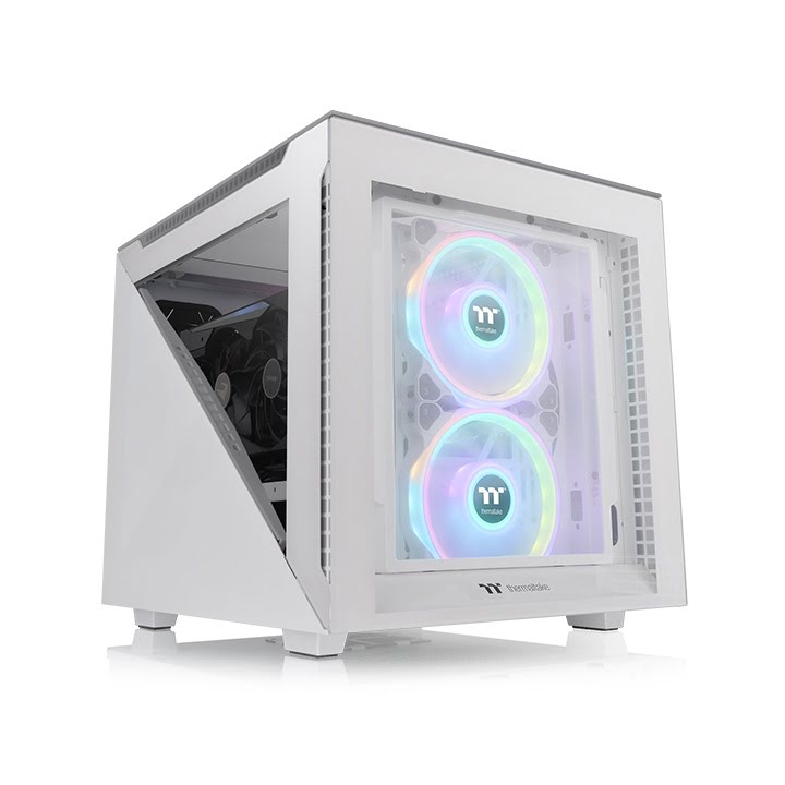Boîtier PC Thermaltake Divider 200 TG Snow White - mT/Sans Alim/mATX
