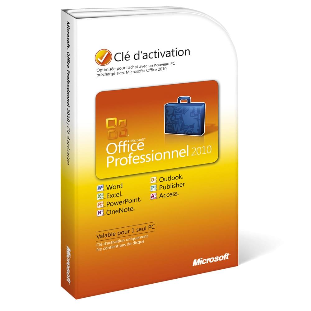 Microsoft Office Professionnel 2010 DOEM Cybertek - Logiciel suite bureautique - 0