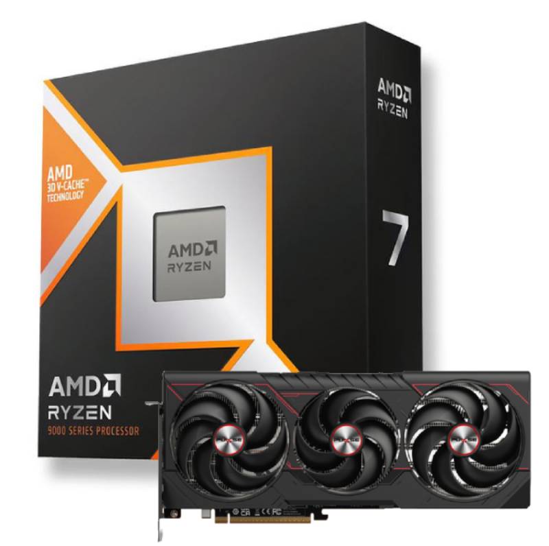 Ryzen7 9800X3D Tray + Radeon RX9070XT GAMING OC 16 - Cybertek.fr - 0