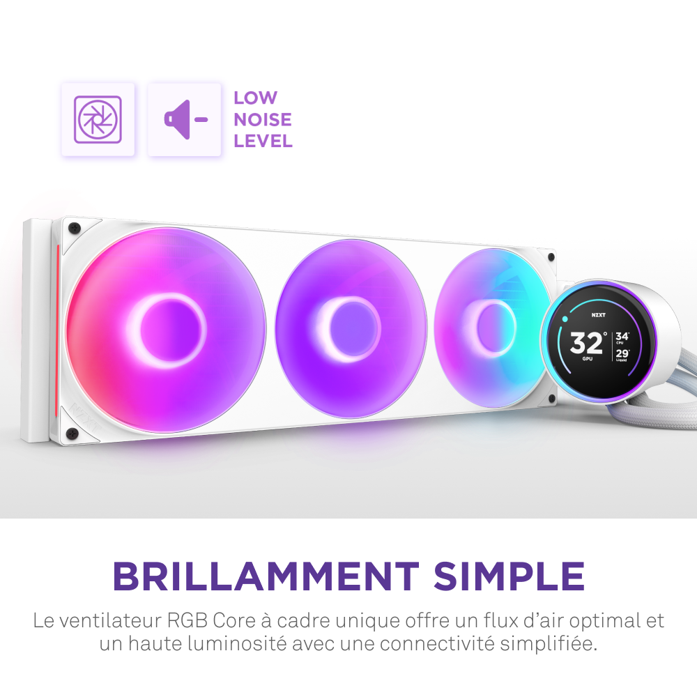 NZXT Kraken Elite 420 RGB V2 - 420mm - Blanc - Watercooling NZXT - 8