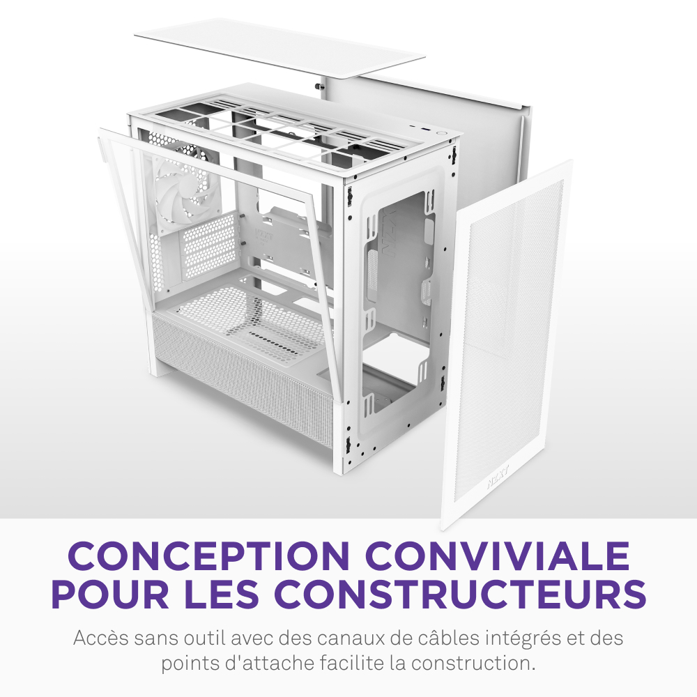 NZXT H3 Flow Blanc Blanc - Boîtier PC NZXT - Cybertek.fr - 11