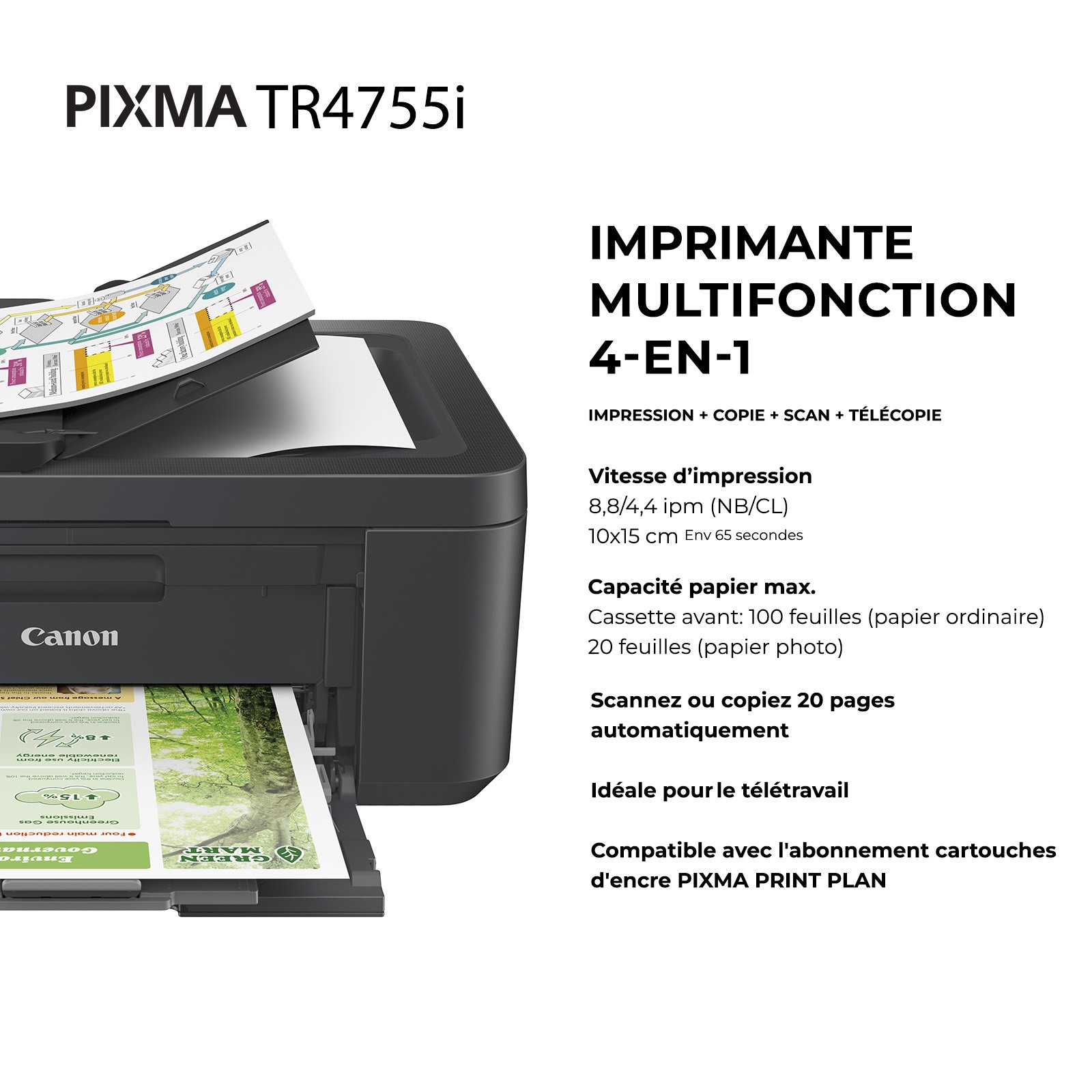 Imprimante multifonction Canon PIXMA TR4755i Black - Cybertek.fr - 1