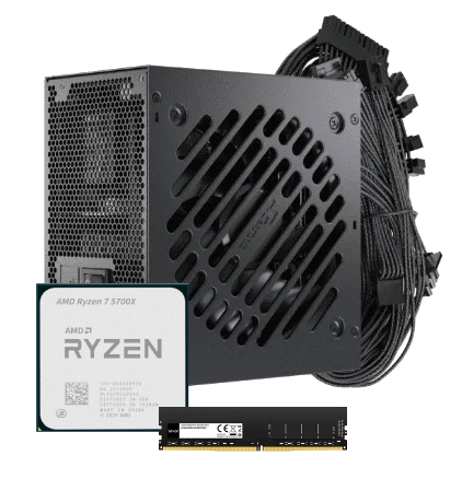 Ryzen 7 5700X Tray +LD4AU016G0 1x16Go+Core BC-750 - Cybertek.fr - 0