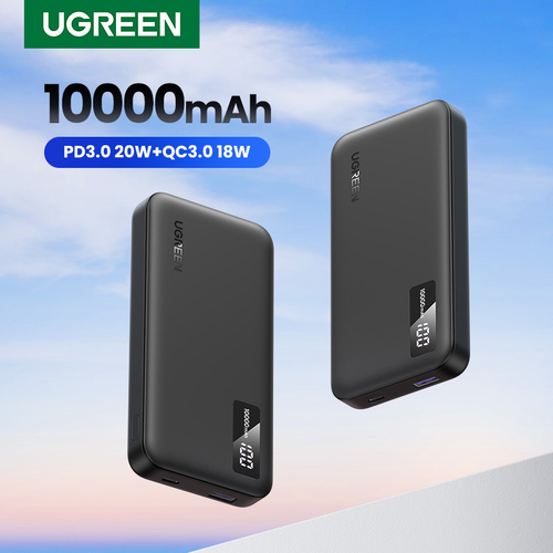 Batterie externe USB-C+USB-A/10000mAh/20W/Noir - 10