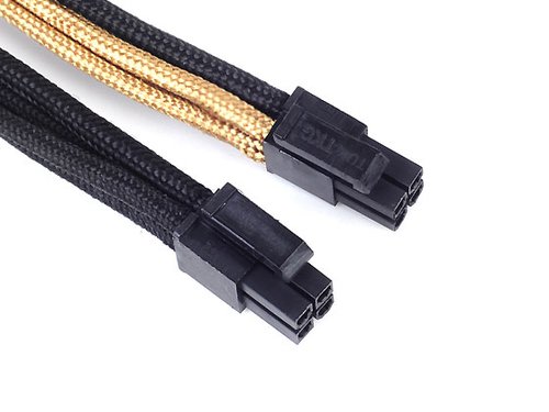 Cable tressé 8-Pin EPS/ATX 4+4-Pin 300mm GOLD/BK  - Connectique PC - 2