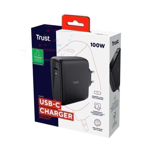 Trust Câble universel MAXO 100W - USB-C + Câble USB-C 2m - Noir (24818) - Achat / Vente Chargeur sur Cybertek.fr - 6