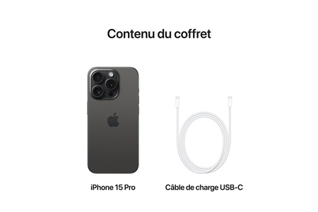 Apple iPhone 15 Pro 256Go - Titane Noir - Téléphonie Apple - 2