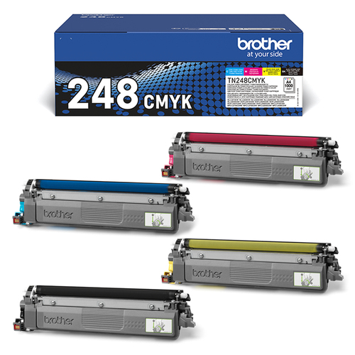 Pack 4x couleurs Toner 1000 Pages - TN248 CMYK pour imprimante  Brother - 0