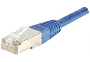 Patch RJ45 cat5E FTP 15cm bleu - Connectique réseau - Cybertek.fr - 0