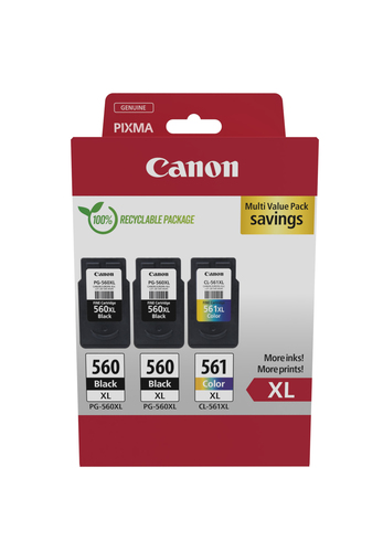 image produit Canon Multipack Noires*2 + Couleur - PG-560XLx2/CL-561XL MULTI Cybertek