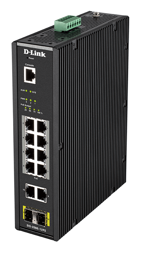Switch D-Link 8 Ports PoE Gigabit + 2 Ports SFP - Manageable    - 3