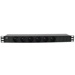 Bloc 6 prises FR / cordon FR - 19" Rack. + Interr. - Onduleur Cybertek - 0