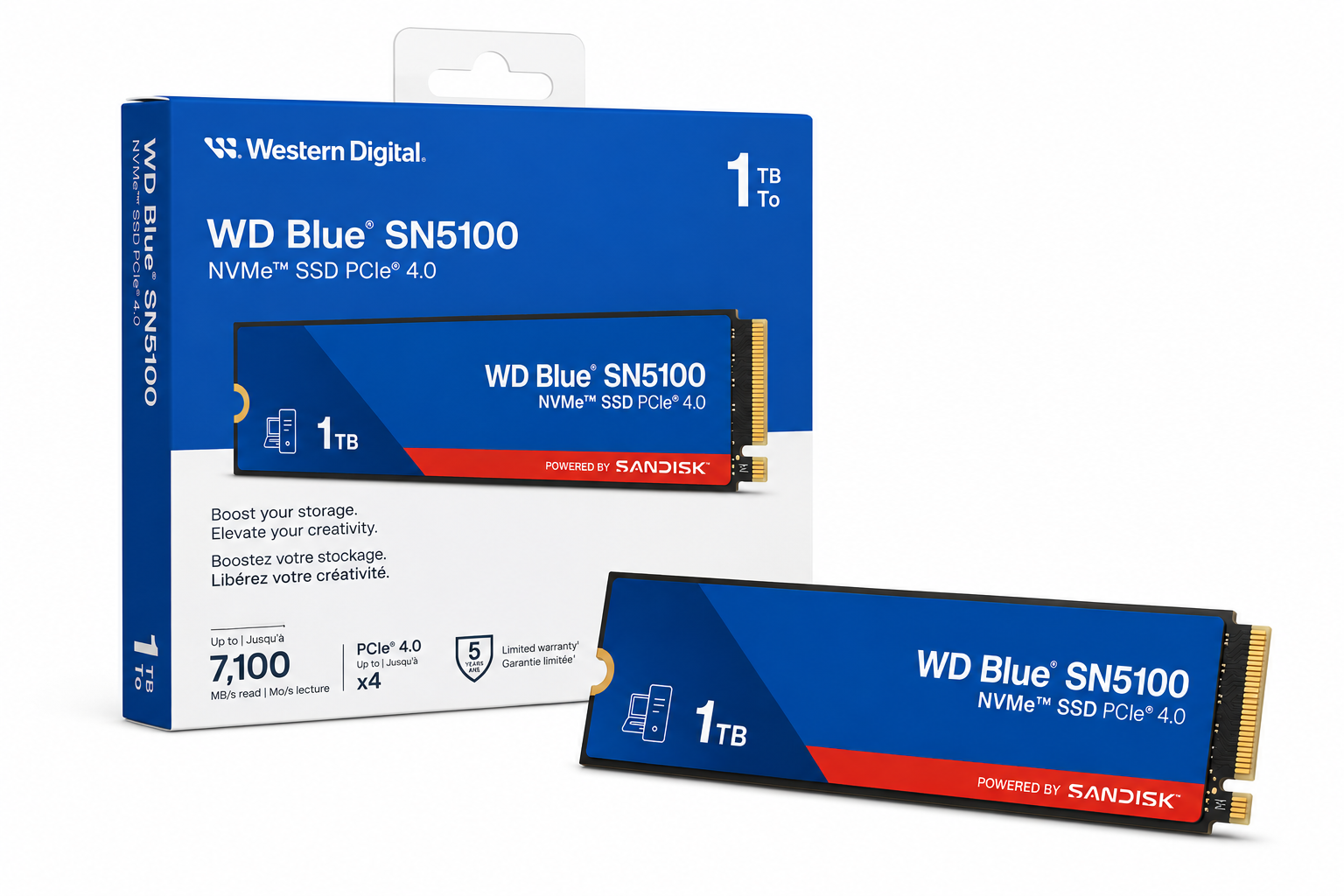 Sandisk SN5100 Blue BULK  M.2 - Disque SSD Sandisk - Cybertek.fr - 1
