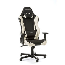 DXRacer Racing R0-NW - Noir/Blanc/Simili Cuir/3D