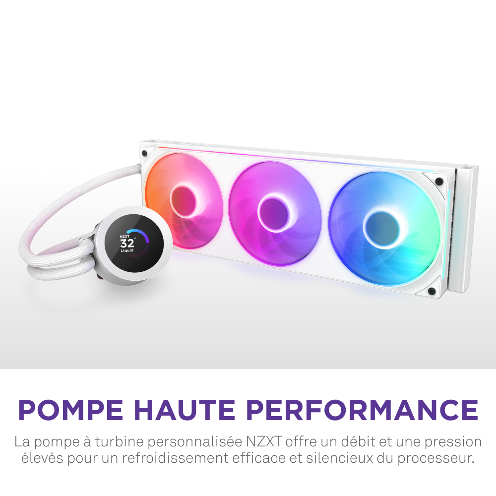 NZXT Kraken Plus 360 RGB - 360mm - Blanc - Watercooling NZXT - 5