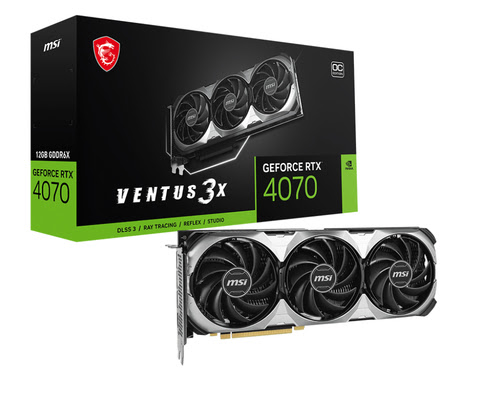 image produit MSI GeForce RTX 4070 VENTUS 3X E 12G OC - DLSS 3	 Cybertek