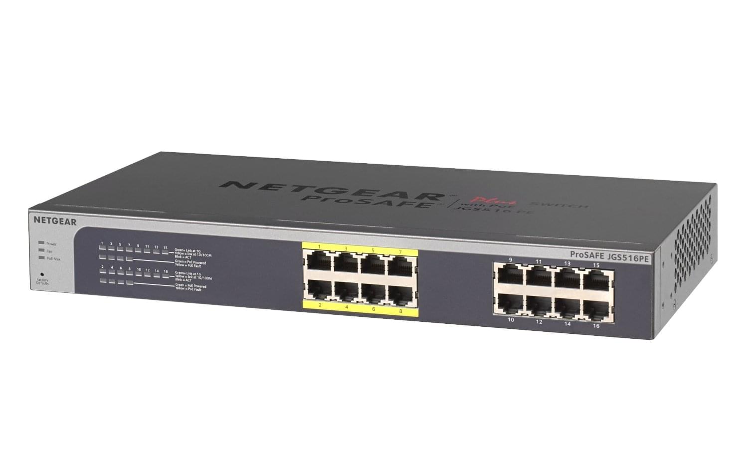 Switch Netgear 16 ports 10/100/1000 POE JGS516PE - Cybertek.fr - 0