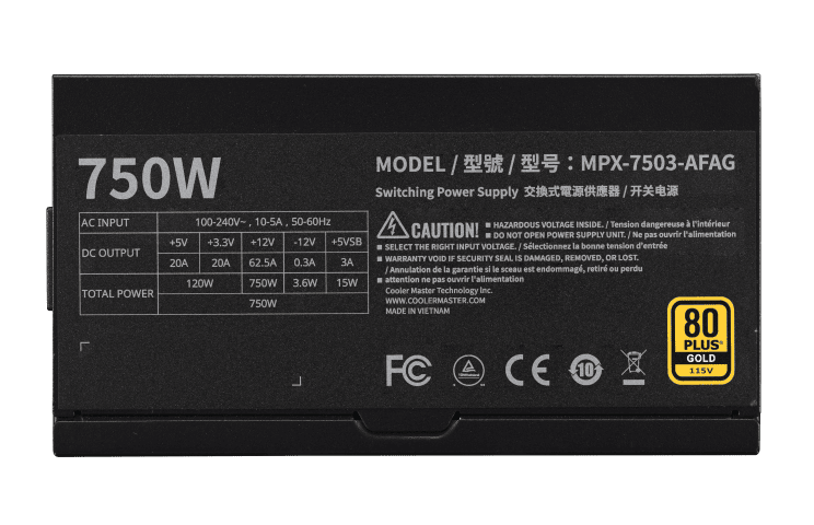 Cooler Master 80+ Gold (3.1 750W) - Alimentation Cooler Master - 6