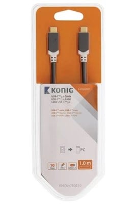 Câble USB-C 3.1 mâle/mâle - 1m - Anthracite# - Connectique PC - 1