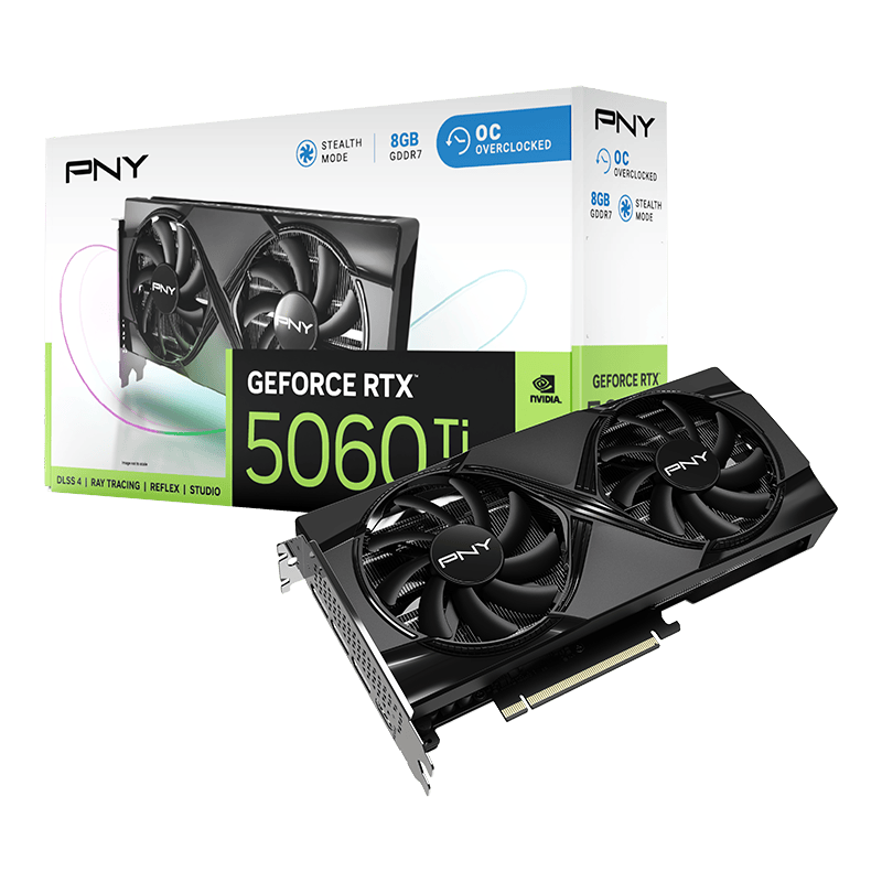 PNY RTX 5060Ti 8Go Overclocked Dual Fan  - Carte graphique PNY - 8