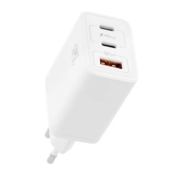 image produit T'nB Chargeur secteur 2xUSB-C PD + 1xQC USB-A 65W Cybertek