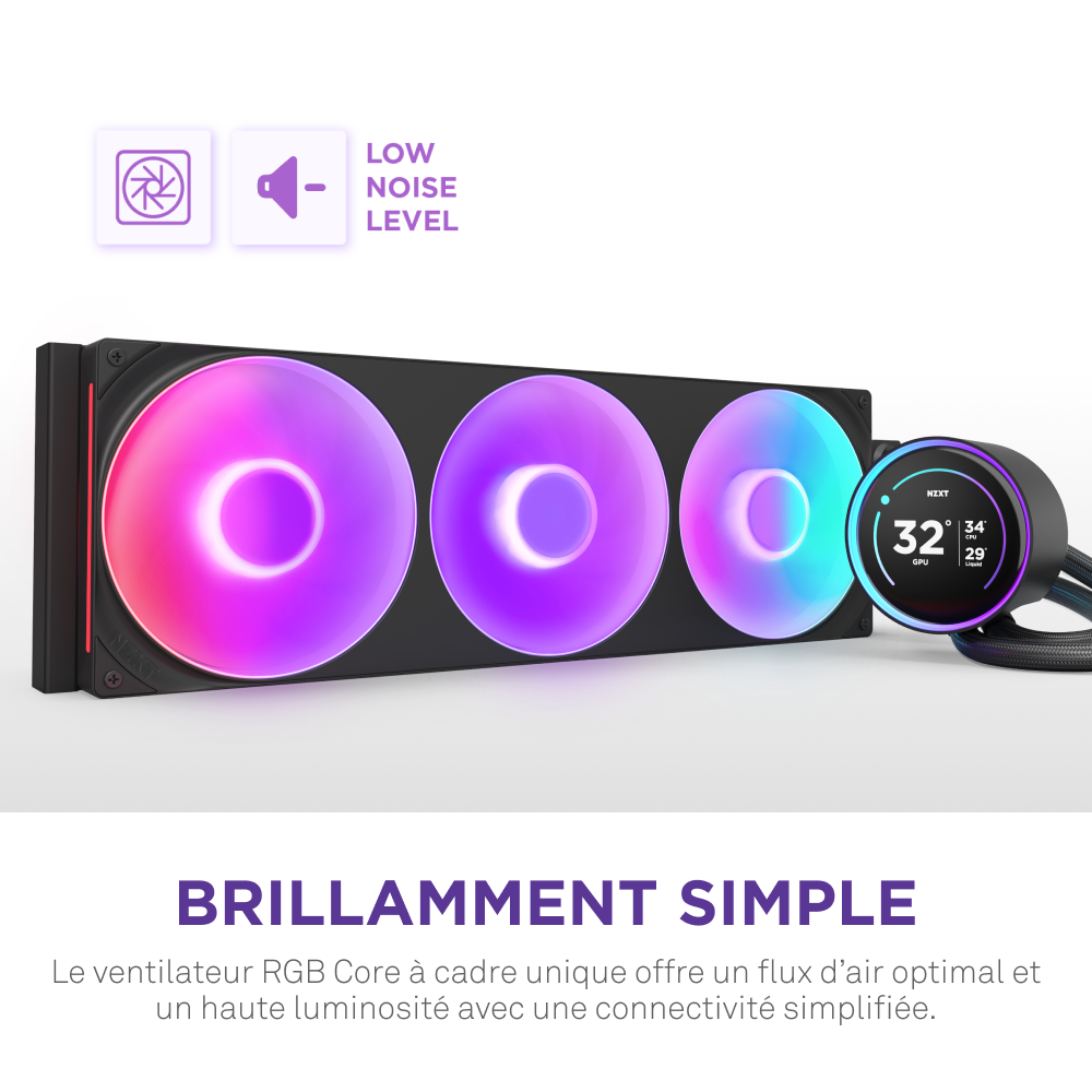 NZXT Kraken Elite 420 RGB V2 - 420mm - Noir - Watercooling NZXT - 8