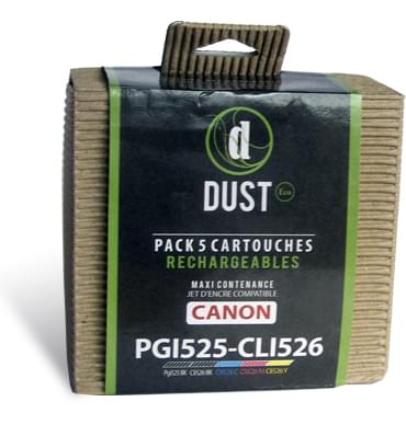 DUST Eco Pack 5 cart. rechargeables PGI525-CLI526 - Cybertek.fr - 0