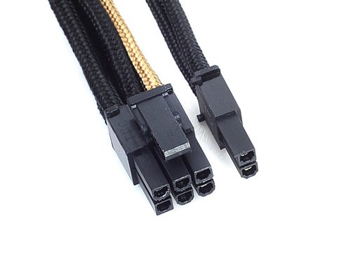Cable tressé PCIe-6+2-Pin CPU - 250mm GOLD/Black - Connectique PC - 3
