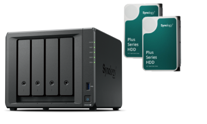 Synology DS423+ - 4 Baies avec 2 Disques de 4To# - Serveur NAS - 0