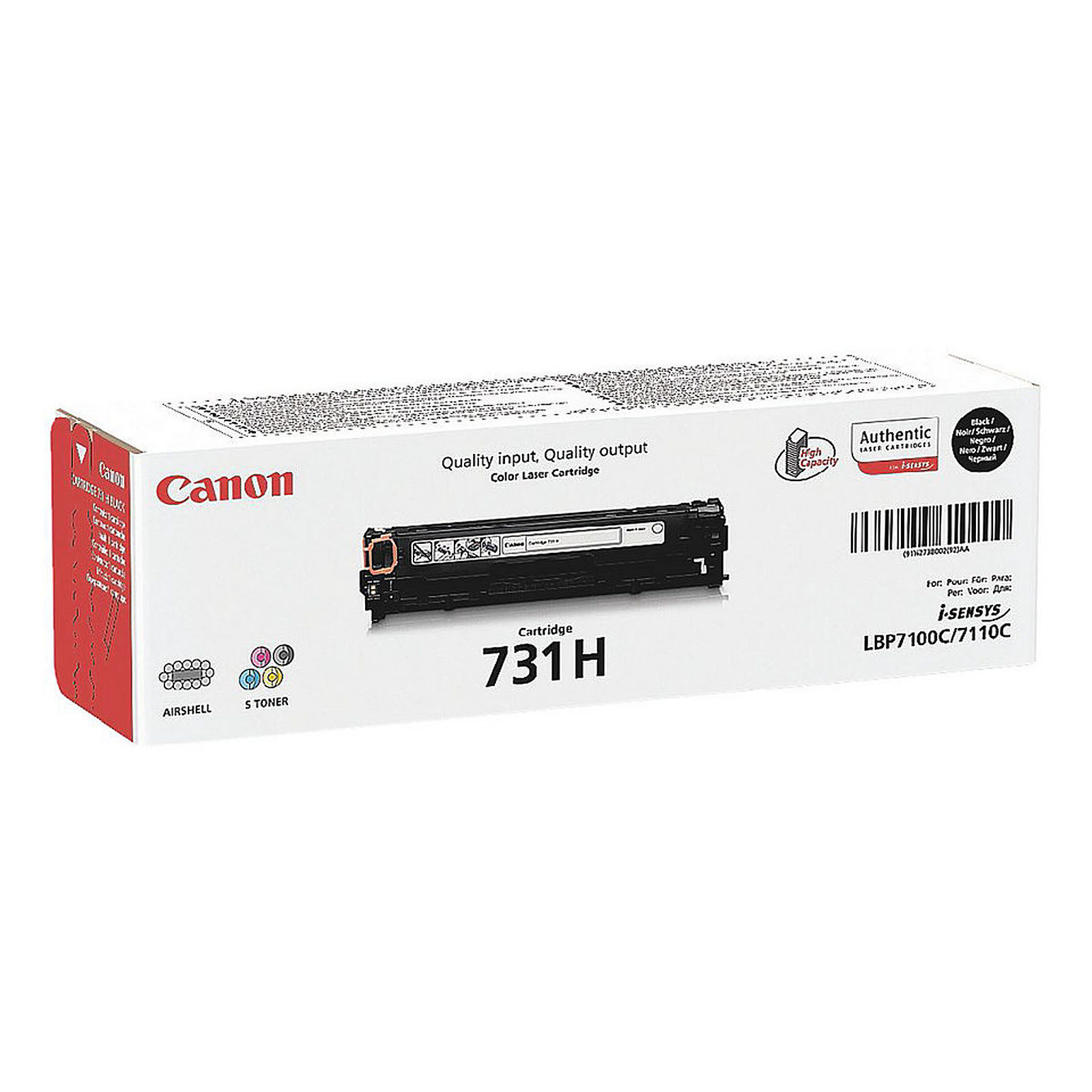 Toner Noir Haute capacité 731 HBK - 6273B002 pour imprimante  Canon - 0