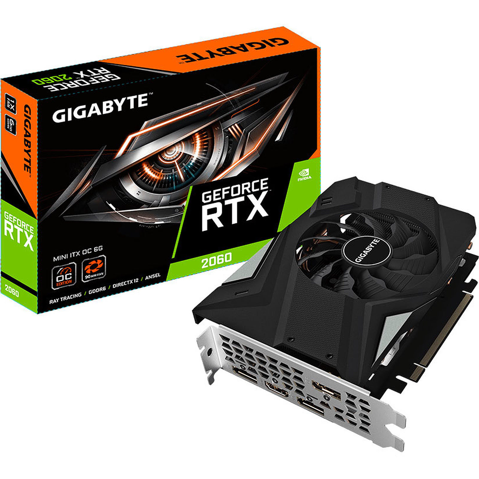 Gigabyte RTX 2060 Mini ITX OC 6G 6Go Carte graphique Gigabyte