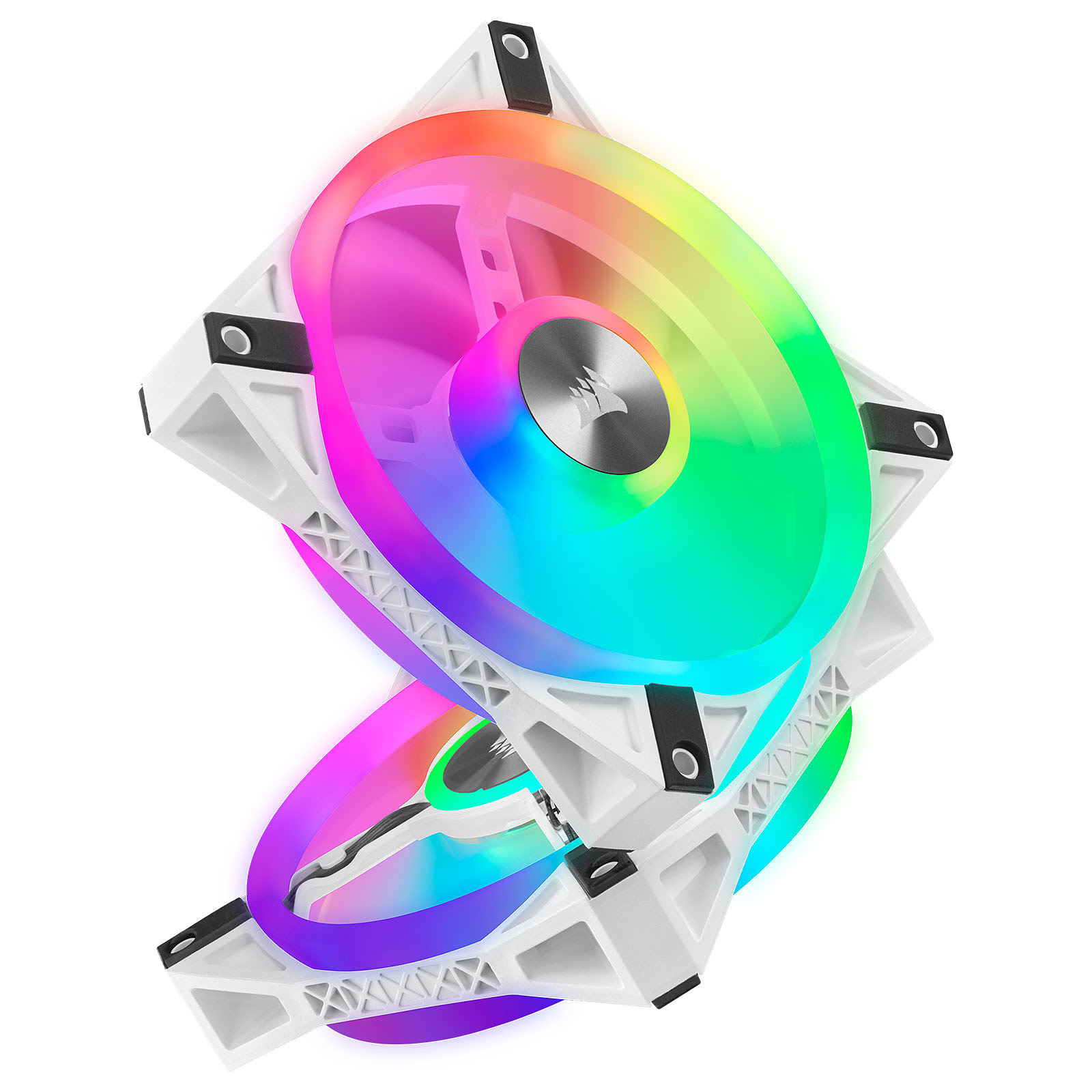 Corsair Kit x3 QL120 RGB Blancs 120mm - Ventilateur boîtier - 4