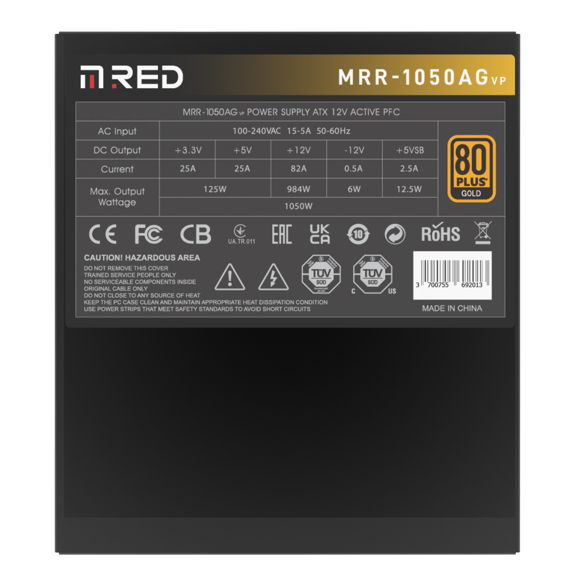 M.RED 80+ Gold (1050W) - Alimentation M.RED - Cybertek.fr - 5