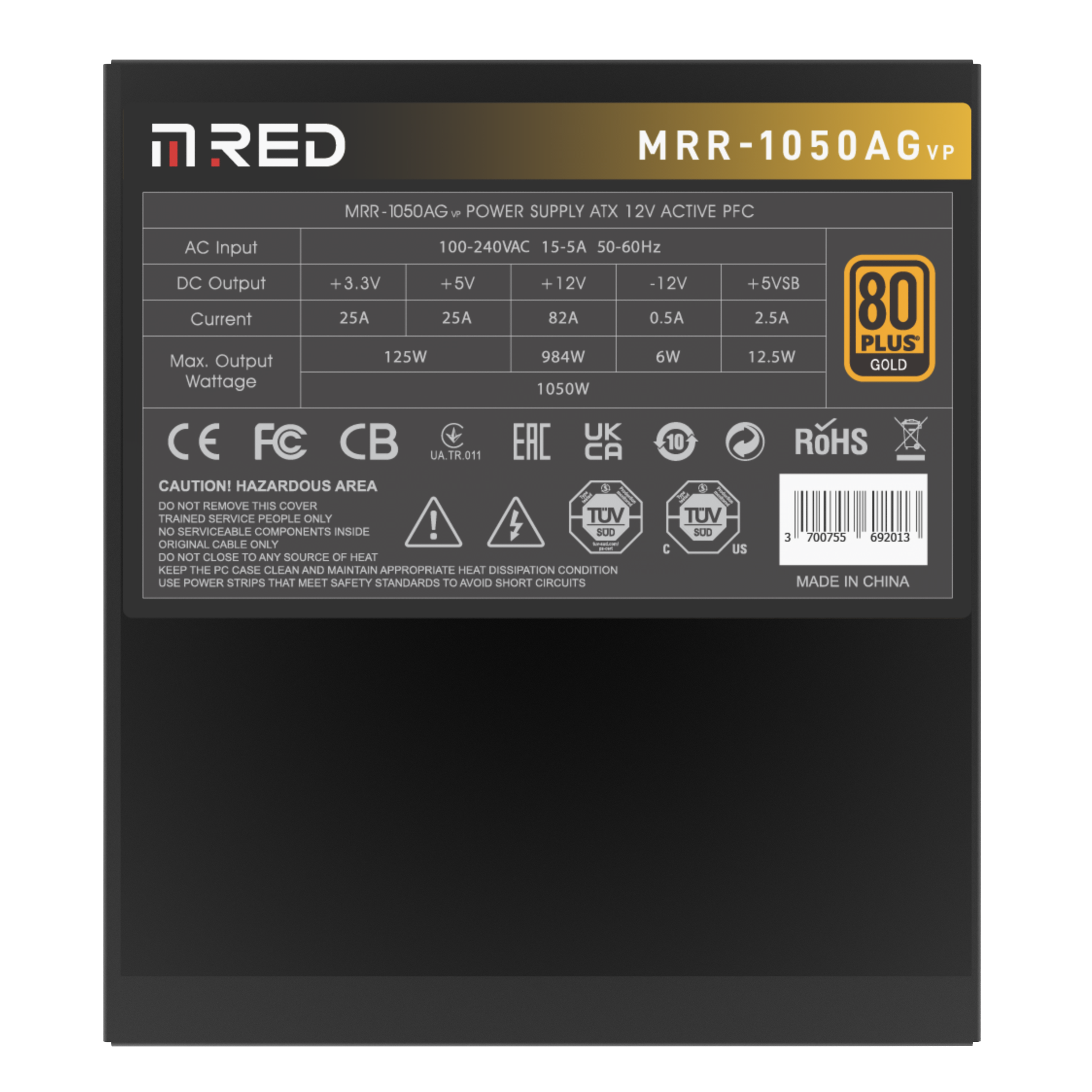 M.RED 80+ Gold (1050W) - Alimentation M.RED - Cybertek.fr - 5