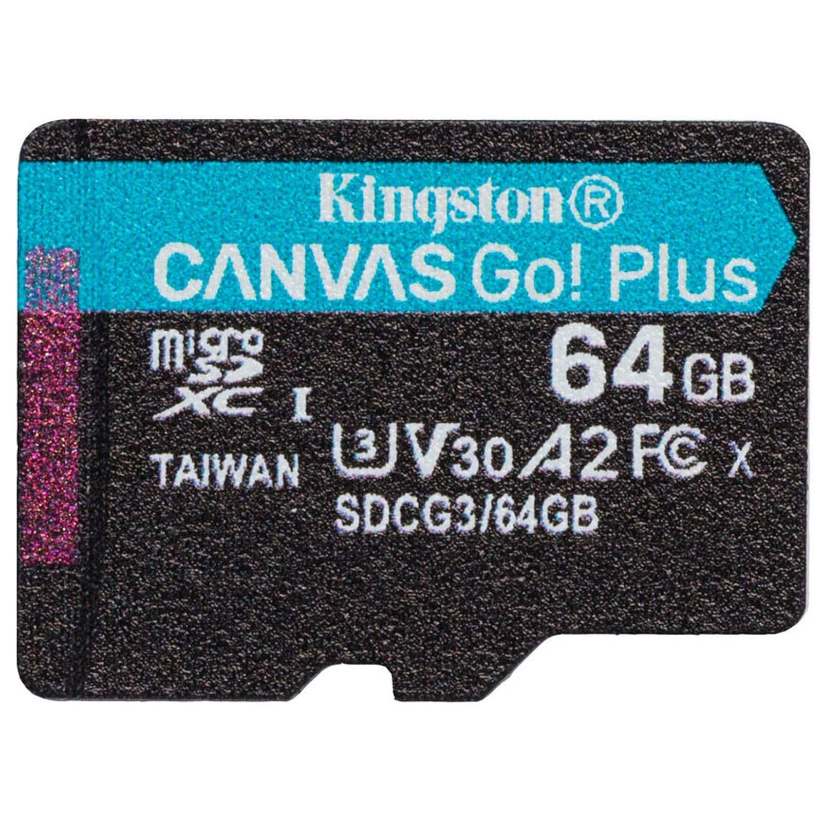 Kingston Micro SDHC 64Go Class 10 A2 V30 + Adapt # - Carte mémoire - 1