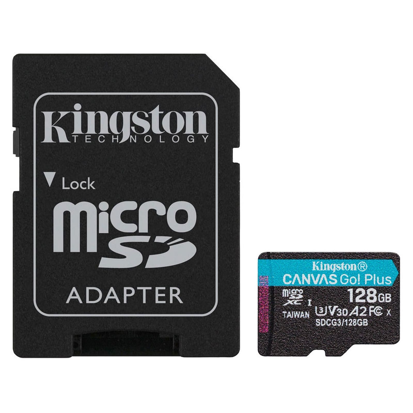 Kingston Micro SDHC 128Go C10 A2 V30 + Adapt - Carte mémoire - 0