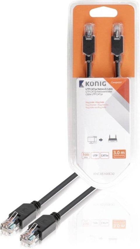 Câble RJ45 Cat5e U/UTP mâle/mâle - 3m - Gris# - 1