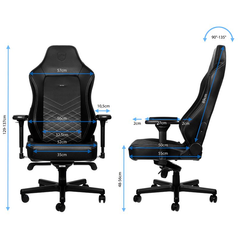 NobleChairs HERO Noir/Blanc - Siège PC Gamer - Cybertek.fr - 4