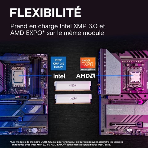 Crucial Pro Overclocking Edition 32Go (2x16Go) DDR5 6000MHz Blanc - Mémoire PC Crucial sur Cybertek.fr - 4